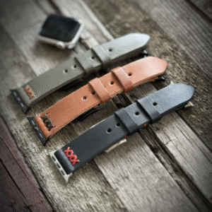 Deri Apple Watch Kayışı (Çift kat X dikiş)